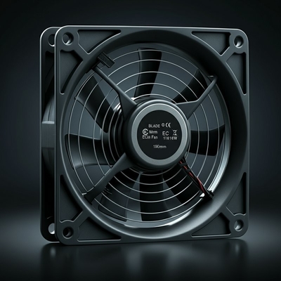ब्लेड 190mm शक्ति 116W उच्च तापमान प्रतिरोध 60°C ईसी अक्षीय पंखे